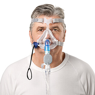 Quattro-Air-non-vented-full-face-mask-worn-by-patient-resmed
