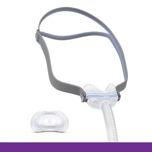 Kuva ResMedin AirFit N30 nenämaskin pääremmeistä ja maskityynystä.